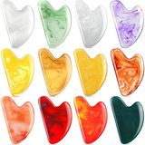 12 Adet Gua Sha Yüz Aletleri Kalp Şekilli Masaj Guasha Aracı Yüz Kazıma İçin Guasha Taş Masajı Spa Kadınlar İçin Guasha Kurulu Vücut Cilt