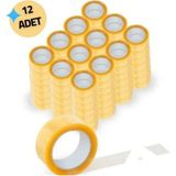 12 Adet Holment Koli Bandı 45MM x 40 mt Extra Güçlü Yapışkanlı Bant Ambalaj Taşınma Paketleme Bandı - Sarı