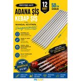 12 Adet Kebap Şişi 50 Cm Şiş Galvaniz Paslanmaz Şiş "12 Adettir"