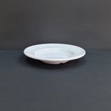 12 Adet Kırılmaz Melamin Çizgi Çukur Yemek Tabağı 21 cm - Beyaz