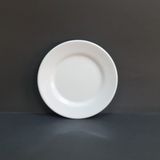 12 Adet Kırılmaz Melamin Çizgi Tatlı & Yemek Servis Tabağı 17 cm - Beyaz