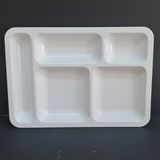 12 Adet Kırılmaz Melamin Standart 5 Bölmeli Tabldot Yemek Tabağı 40X28 cm - 40 x 28 cm