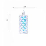 12 Adet Led Candle Kamp Küçük Boy= Çap:5cm - Y: 9Cm Pilli Led Mum Mika Kristal Plastik Yakut-13635 (5250)
