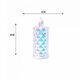 12 Adet LED Candle Kamp Küçük Boy= Çap:5cm - Y: 9cm Pilli LED Mum Mika Kristal Plastik YAKUT-13635 BX40