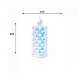 12 ADET LED CANDLE KAMP KÜÇÜK BOY= ÇAP:5CM - Y: 9CM PİLLİ LED MUM MİKA KRİSTAL PLASTİK YAKUT-13635