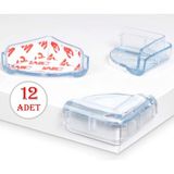 12 Adet Masa Sehpa Köşe Koruyucu Bebek Çocuk Koruyucu Set Takım - Renkli