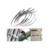 12 Adet Metal Paslanmaz Cırt Kelepçe 4.6x200 Mm Çelik Kablo Zip Bağı Çok Amaçlı Metal Bağlama Gri