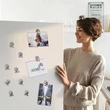 12 Adet Mıknatıslı Mandallı Buzdolabı Magnet Fotoğraf Kağıt Evrak Tutucu
