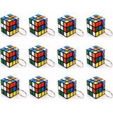 12 Adet Mini Rubik Zeka Küpü (Sabır Küpü) 3x3 Anahtarlık - Pembe