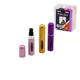 12 Adet Mini=Cep - Çanta Boy Boş Sprey Parfüm Şişesi 5Ml Renkli Pls. Seviye Pencereli (5067)