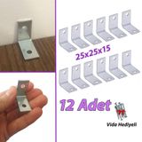 12 Adet Mobilya Esya Dolap Duvar Sabitleyici Kose Baglanti L Demir Gonye Deprem Guvenligi 25X25x15mm