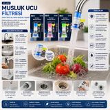 12 Adet Musluk Ucu Filtresi 2 Katmanlı - Taşlı - Pervaneli 360° 16-19Mm Tüm Musluklara (5570)