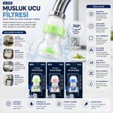 12 Adet Musluk Ucu Filtresi Akordiyon - Pervaneli 360° 16-19Mm Tüm Musluklara Uyum Kireçlenme Yapmaz (5224)