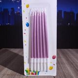12 Adet Parlak Metalik Pembe Mum 14 cm Metalik Pembe Pasta Mumu Pembe Doğum Günü Mumu