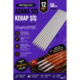 12 Adet Paslanmaz Galvaniz Adana-urfa Kebap Kuşbaşı Şişi 12 Adet Uzunluk 50 Cm