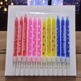 12 Adet Renkli Happy Bırthday Mum 10 cm Renkli Mum Happy Bırthday Pasta Mumu Dekor Mum