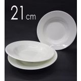 12 Adet Sağlam Beyaz Melamin Çukur Yemek Tabağı 21cm Ev Lokanta Tipi Porsiyon Sulu Yemek Haşlama Kabı