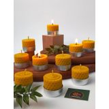 (12 Adet) Sarma Tealight Mum 3,5Cm X3cm Dogal Petek Balmumu Mum