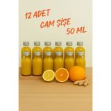 12 Adet Şeffaf Cam Shot Şişesi Sızdırmaz Gümüş Metal Kapaklı Hediyelik Koku Süs Çok Amaçlı Şişe 50ML