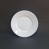 12 Adet Standart Çizgi Melamin Tatlı & Yemek Servis Tabağı 17 cm - Beyaz