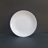 12 Adet Standart Düz Melamin Tatlı & Yemek Servis Tabağı 21 Cm - Beyaz Beyaz