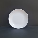 12 Adet Standart Düz Melamin Tatlı & Yemek Servis Tabağı 23 Cm - Beyaz Beyaz