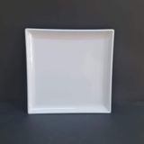 12 Adet Standart Kare Melamin Tatlı & Yemek Servis Tabağı 25 Cm - Beyaz Beyaz