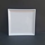 12 Adet Standart Kare Melamin Tatlı & Yemek Servis Tabağı 25 cm - Beyaz