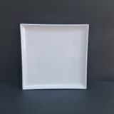 12 Adet Standart Kare Melamin Tatlı & Yemek Servis Tabağı 30 Cm - Beyaz Beyaz