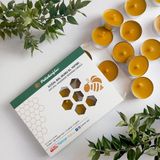 (12 Adet) Tealight Doğal Petek Balmumu Mum Standart Boy Beeswax Candle - Çok Renkli