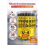 12 Adet U-4 Süper Yapıştırıcı 40 Cc Güçlü Hızlı Yapıştırıcı Çok Amaçlı Metal Plastik Ahşap Deri Yapıştırıcı Şeffaf Kutulu