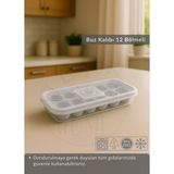 12 Bölmeli Buz Kalıbı Esnek Silikon Buz Küpü Bpa Free Yuvarlak Bas Parmak Buzluk Çapı 3,5 cm Gri