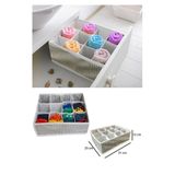 12 Bölmeli Çekmece İçi Düzenleyici Organizer - Çizgili Tasarım 25x31x12 cm