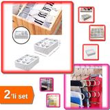 12 Bölmeli İç Çamaşırı Kravat Çorap Çekmece Düzenleyici + Pantolon Askısı 5 Katlı - 2Li Set W9g4r0