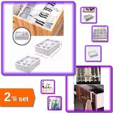 12 Bölmeli Pratik Çamaşır Çorap Çekmece Düzenleyici + 6 Adet Çekmece Havlupan Askı - 2Li Set D2f5f8