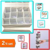 12 Bölmeli Pratik Çekmece Düzenleyici + Dolap İçi Asılabilir Çorap Düzenleyici - 2Li Set F6y0r4