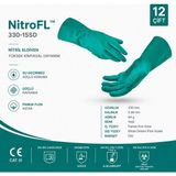 12 Çift | Lalan Yeşil Kimyasal Nitril Eldiven (Nitrofl 330-15SD) |cat3| EN374-AJKMLNOPT