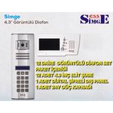 12 Daire Simge Görüntülü Diafon Set - Beyaz