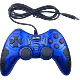 12 Fonksiyon Tuşulu Double Shock USB Pc Bilgisayar Oyun Kolu Mavi - Kırmızı