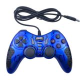 12 Fonksiyon Tuşulu Double Shock Usb pc bilgisayar Oyun Kolu mavi