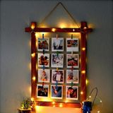 12 Fotoğraflı LED Işıklı Ahşap Fotoğraf Tablosu