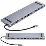 12 İn 1 Çoklayıcı Usb Type C Hub 3.0 Adaptör 4K Hdmı Uyumlu Rj45 Sd/Tf Vga Hdmı Pd Macbook