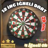 12 İnc. İğneli Dart Tahtası Seti (29 Cm.) - Oyuncak Dart Seti - İğneli Dart Oyuncak - Dart Oyunu Seti