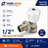 1/2 İnç Köşe Radyatör Vanası Hafif Tip Kalorifer Peteği Vanası