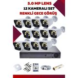 12 Kameralı Set - 5mp Sony Lensli Full Hd Renkli Görüşlü Güvenlik Kamerası Sistemi - U8HRGFVAZQ