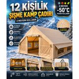 12 Kişilik Büyük Boy ŞİŞME Kamp Çadırı Plaj Tatil Deniz Çadır Oxford Kumaşlı Pompalı