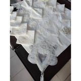 12 Kişilik Masa Örtüsü Takımı, Masa Seti 12 Kişilik 26 Parça 160X220CM Yarım Dantelli