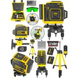 12 Köşe Tripod Hediyeli Uzaktan Kumandalı 360 Derece Çizgi Hizalama Lazer Makinesi Seviye Cihazı