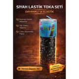 12 Kutu 600 Adet Siyah Lastik Toka Seti Siyah Renkli Saç Lastiği Çocuk Kadın Saç Tokası