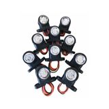 12 Ledli Mini Takoz Lamba - Kırmızı Beyaz 10 Adet 12-24 Volt